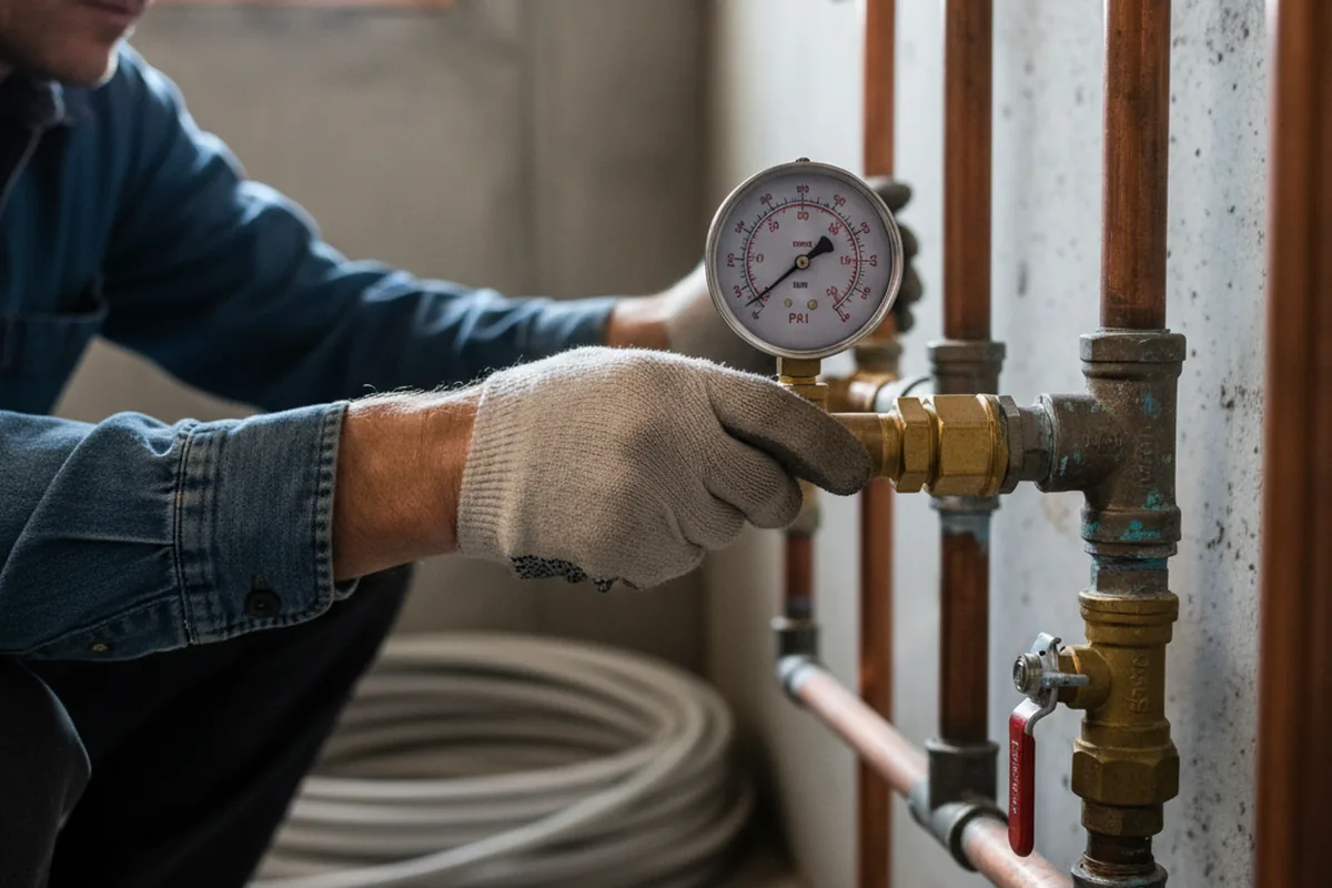 Pressure testing a repaired line during Water Line Repair in Coalmont